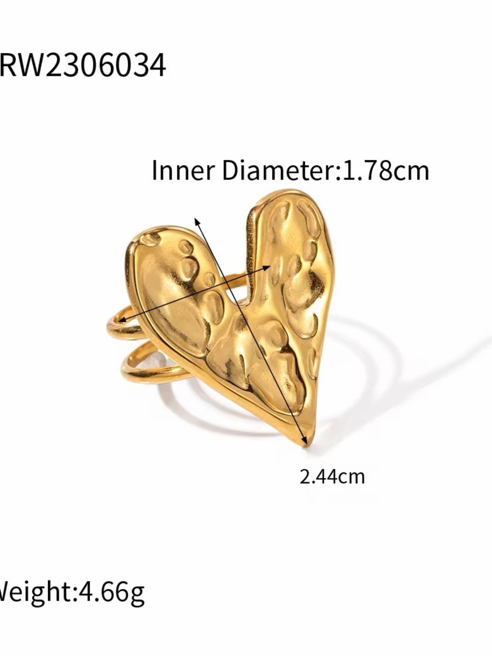 18K Gold Plated Adjustable Heart Necklace - Picture 4 of 5